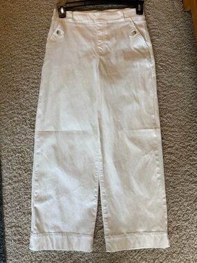 SPANX white cropped twill pants